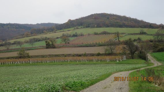 Blick rauf zum Wanderziel