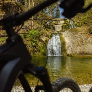 Mit dem Mountainbike an den Eibele-Wasserfällen