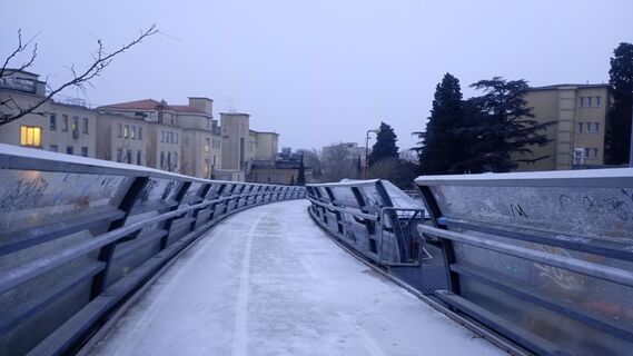 Fotografia z Michele Zollia na trase