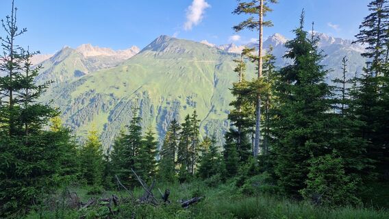 Ausblick beim Aufstieg Richtung Hornbachkette