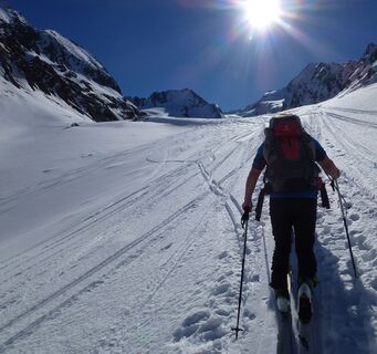 Der lange und flache Anstieg durch das Gaisbergtal in Richtung Süden