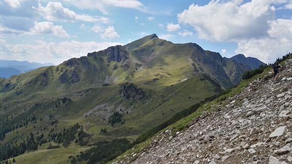 Rückblick vom Weg zum Rauchauftörl.