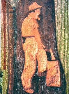 Holzschnitzarbeit beim Hexenbrünneli