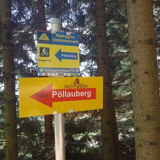 Wegweiser: Mounatinbike: Rundwanderung: Pöllauberg - Masenberg - Schwaig - Pöllauberg in der Oststeiermark