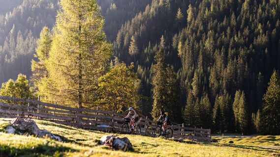 Radfahrerinnen bei der Gaistalalm