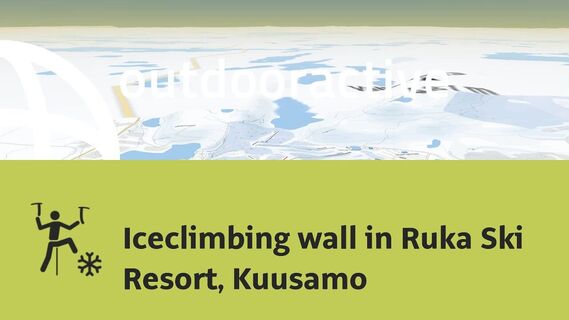 Interactive 3D flight: Iceclimbing wall in Ruka Ski Resort, Kuusamo