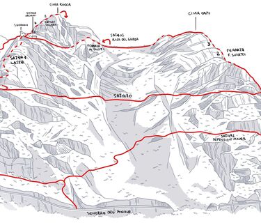 Die Route zur Cima Rocca