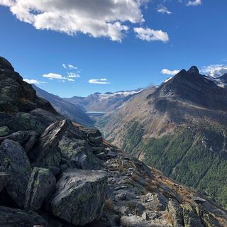 Blick vom Almageller Höhenweg Richrung Mattmark