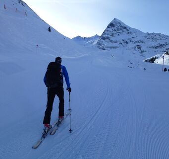 Aufstieg im Bereich Skigebiet in Richtung Schönwieshütte 2266m