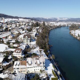 Bad Zurzach Rhein im Winter