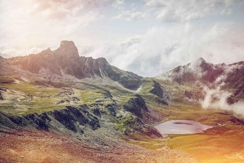 Bergsee Lac du Louché auf der 5. Etappe der Tour du Val d'Hérens