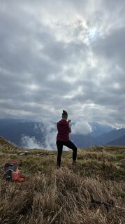 Photo de Jennifer Herbst le long du parcours