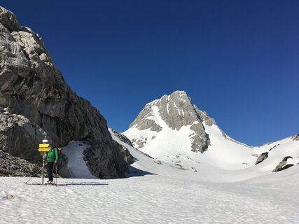 Am Abzweig zur Spitzmauer mit Blick auf Temlberg
