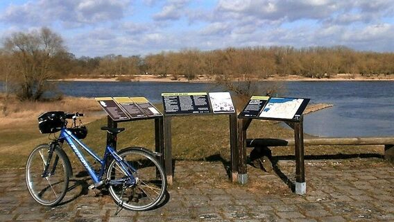 Infotafel zur Elbe am Elberadweg