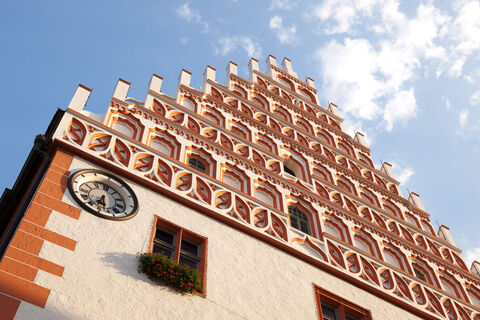 Giebel des Rathauses Pößneck