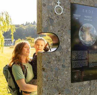 Stele am Glücksplaneten-Tour Ottobeuren