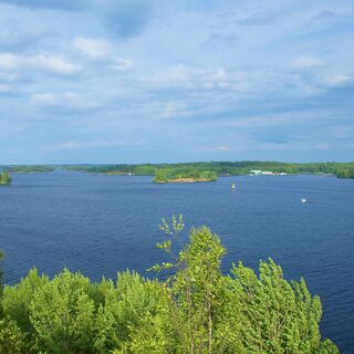 Blick von der Luukkaansalmi-Brücke auf den Saimaa-See
