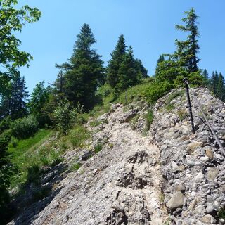 Abgesicherte Passage über den Grat