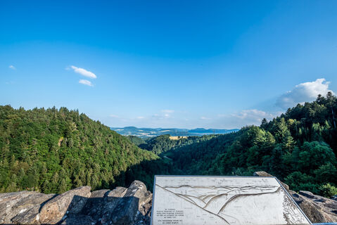 Blick von der Burgruine Wieladingen ins Rheintal