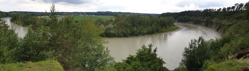 Flossinger Innkurve vom Aussichtspunkt aus