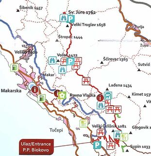 Biokovo Nature Park Map