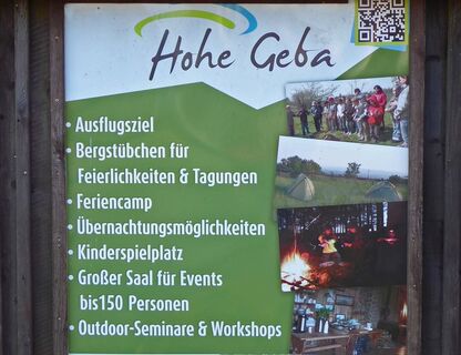 Anzeigetafel „Bergstübchen Hohe Geba“