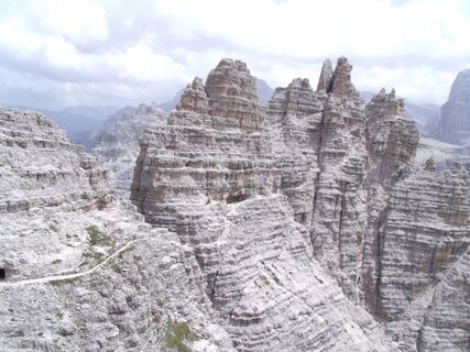 Blick vom Paternkofel zum Schartensteig