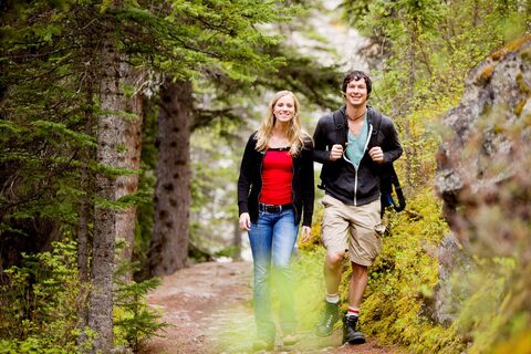 Camping  Hiking Man and Woman