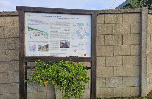 Wanderung zum Berg Fignières Schild