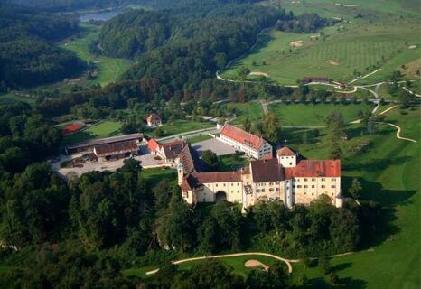 Luftbild von Schloss Langenstein