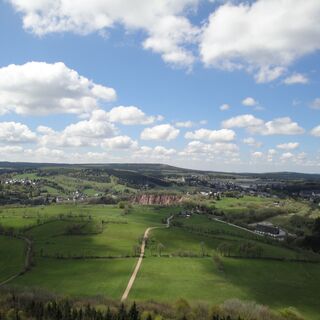 Blick vom Louisenturm auf dem Geisingberg zur Binge