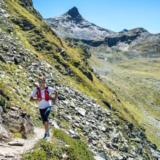 Unterwegs zum Selvasee, Guraletschhorn im Hintergrund