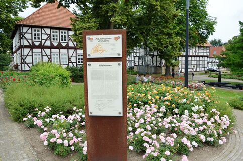 Infostele Salzbrunnen im Rosengarten Salzgitter-Bad