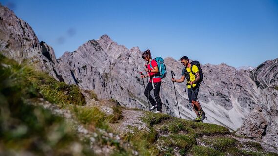 Aufstieg Eppzirler Scharte - Karwendel Hoehenweg Etappe 2