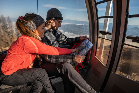 In der Gondel der Petzen Bergbahnen