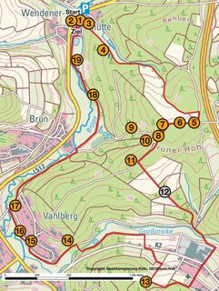 Karte Rundweg mit Informationsstationen