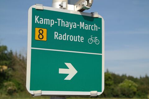 Beschilderung Kamp-Thaya-March Radroute