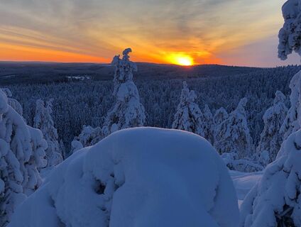 Abenddämmerung in Vuokatinvaara, Vuokatti