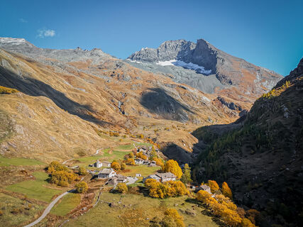 Luftansicht der Avérole-Hütte