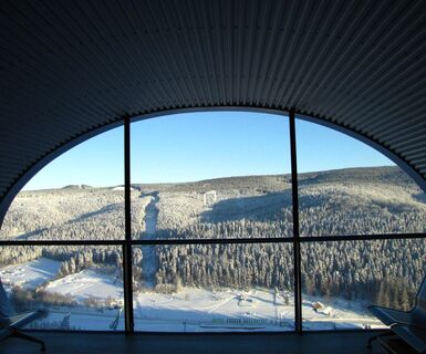 Blick aus der Kapsel des Anlaufturms