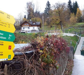 Am Ostende des Ausseer Kurparks beim Gambsen-Steg geht's los