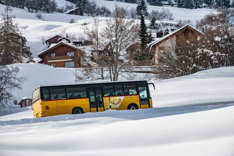 Gratis Postauto im Winter