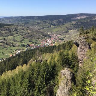 Blick vom 12 Apostelfelsen in Richtung Oberschönau - Oberschönauer Felsenwanderung - Steinbach-Hallenberg - Thüringer Wald