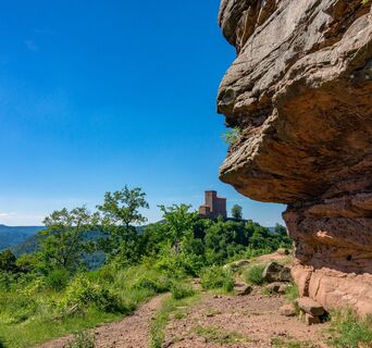 Blick von der Ruine Anebos Richtung Trifels