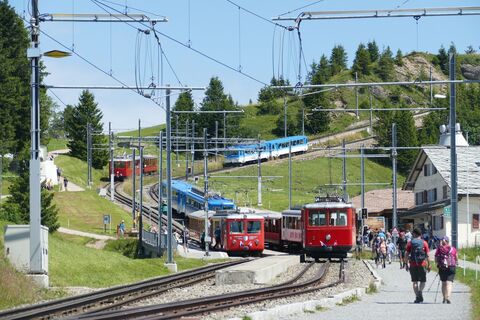 Bahnhof der Zahnradbahn auf dem Rigi