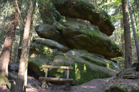 Eine Bank zum Rasten, direkt beim Kierlingstein