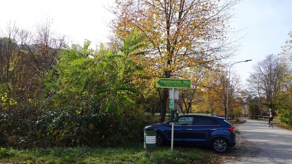 Links weiter über die Brücke der Schwechat.