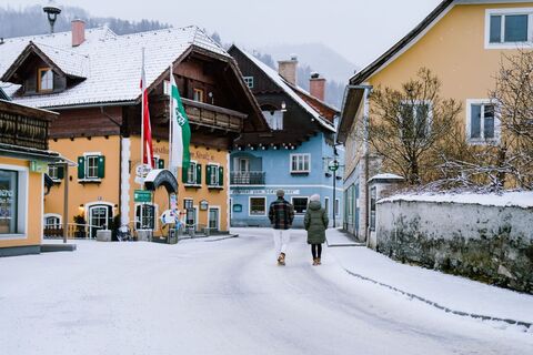 Winterlicher Ortskern von Öblarn