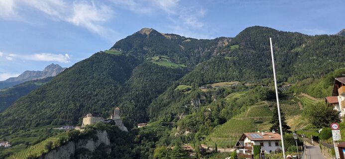 Blick vom Dorf Tirol hoch