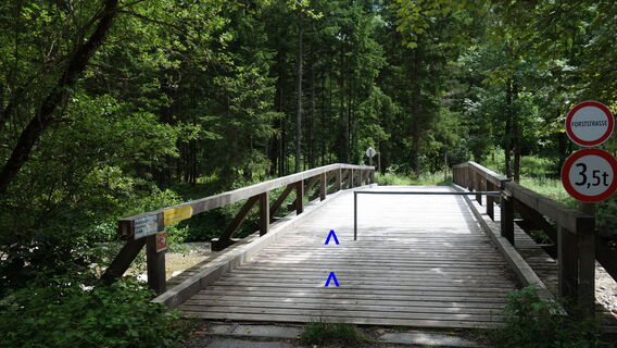 Über die Holzbrücke der Ois